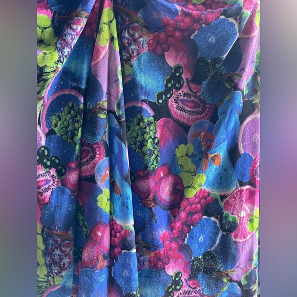 Fuzzi Gonna Fruit Motif Mesh Ruched Skirt - Picture 5 of 9